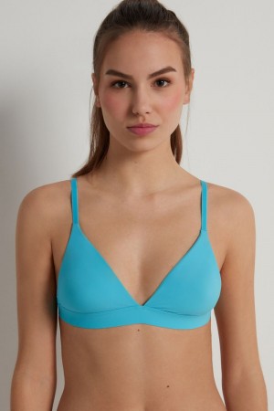 Dámské Podprsenky Tezenis Lisbon Recycled Microfiber Triangle Světle Blankyt | CZ-UF7023589