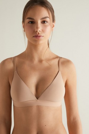 Dámské Podprsenky Tezenis Lisbon Recycled Microfiber Triangle Béžový Béžový Růžové | CZ-GV2936875