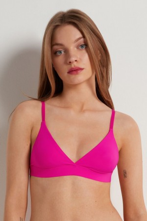 Dámské Podprsenky Tezenis Lisbon Recycled Microfiber Triangle Růžové Fuchsie | CZ-HD6497281