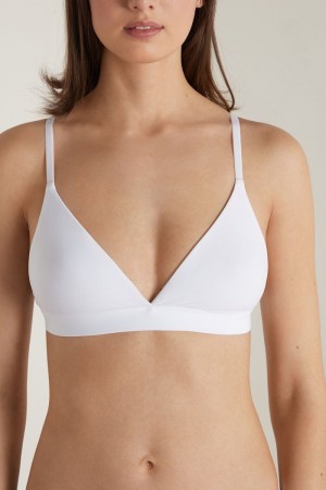 Dámské Podprsenky Tezenis Lisbon Recycled Microfiber Triangle Bílé | CZ-TD7813642