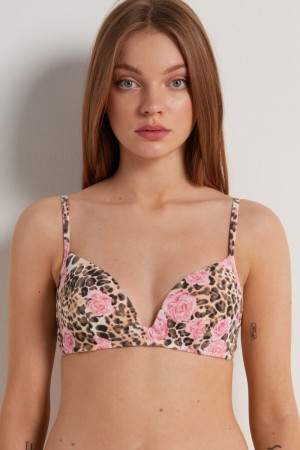 Dámské Podprsenky Tezenis London in Printed Bavlněné Růžové | CZ-KY0123784