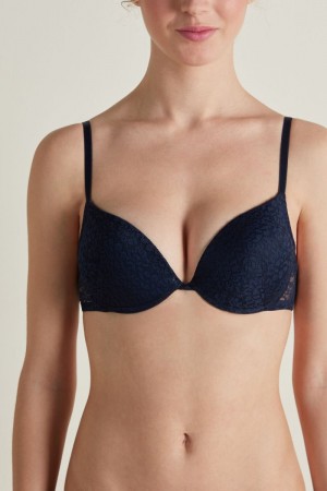 Dámské Podprsenky Tezenis Los Angeles Recycled Krajkové Super Push-Up Blankyt | CZ-RB4106352