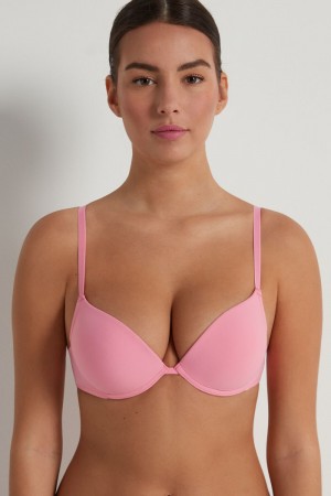 Dámské Podprsenky Tezenis Los Angeles Super Push-up in Microfiber Světle Růžové | CZ-JZ4329185