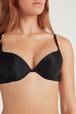 Dámské Podprsenky Tezenis Los Angeles Super Push-up in Microfiber Černé | CZ-YR7360521