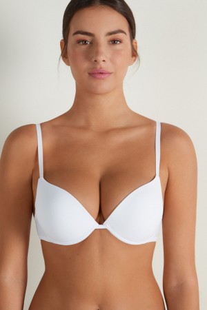 Dámské Podprsenky Tezenis Los Angeles Super Push-up in Microfiber Bílé | CZ-NU3218794