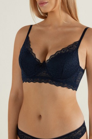 Dámské Podprsenky Tezenis Malibu Recycled Krajkové Super Push-Up Blankyt | CZ-FK2190578