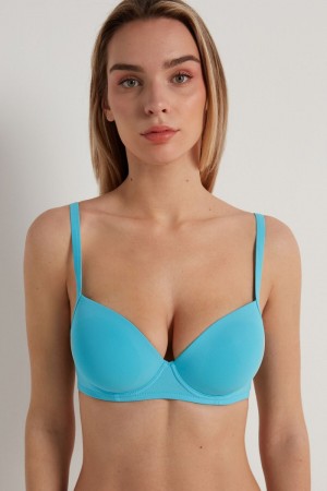 Dámské Podprsenky Tezenis Microfiber Wien Balconette Světle Blankyt | CZ-AN7264389