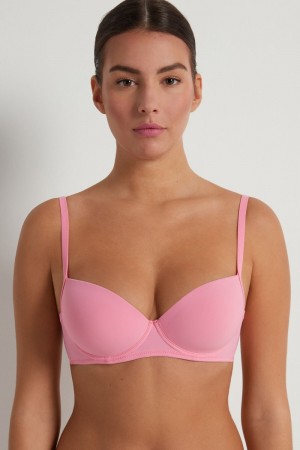 Dámské Podprsenky Tezenis Microfiber Wien Balconette Růžové | CZ-NX6892745