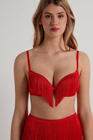 Dámské Podprsenky Tezenis My Valentine Los Angeles Super Push-Up Červené | CZ-OL6194257