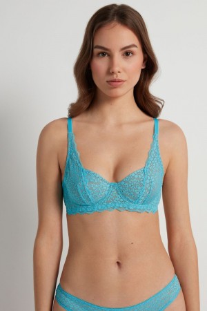 Dámské Podprsenky Tezenis Paris Recycled Krajkové Unpadded Balconette Světle Blankyt | CZ-VH2189476
