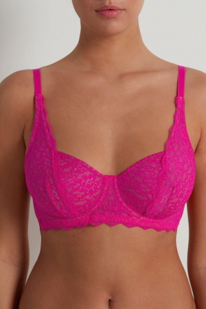 Dámské Podprsenky Tezenis Paris Recycled Krajkové Unpadded Balconette Růžové Fuchsie | CZ-AH4730168