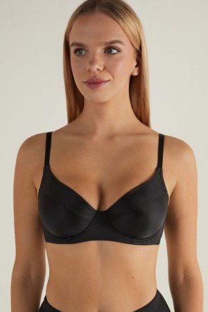 Dámské Podprsenky Tezenis Paris Ultralight Shaping Balconette Černé | CZ-FG7849031