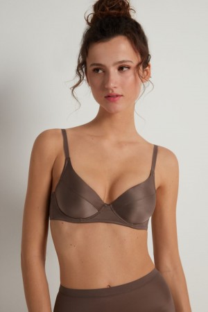 Dámské Podprsenky Tezenis Paris Ultralight Shaping Balconette Hnědé | CZ-AJ2695173