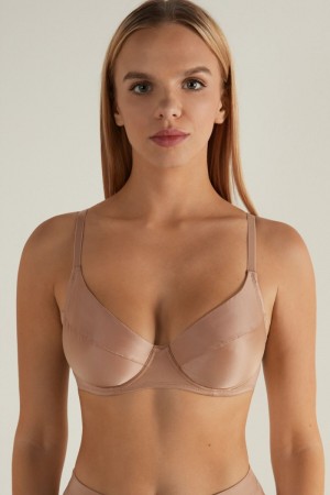 Dámské Podprsenky Tezenis Paris Ultralight Shaping Balconette Béžový Béžový Růžové | CZ-GU9361824