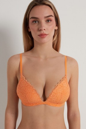 Dámské Podprsenky Tezenis Positano Krajkové Polstrovaný Triangle Oranžové | CZ-PK7152948