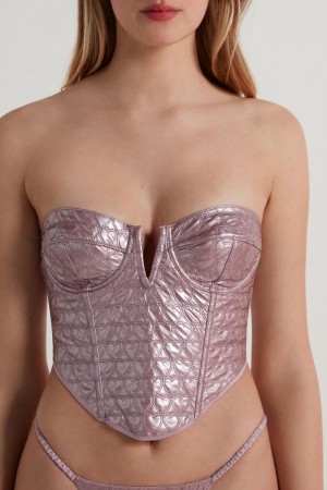 Dámské Podprsenky Tezenis Puffy Heart Balconette Top Fialové Růžové | CZ-GF8159023