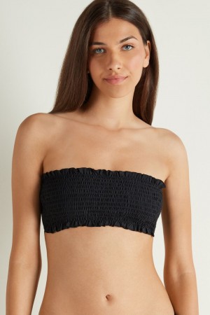 Dámské Podprsenky Tezenis Sidney Recycled Krajkové Bandeau Černé | CZ-XH9475321