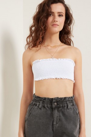 Dámské Podprsenky Tezenis Sidney Recycled Krajkové Bandeau Bílé | CZ-XL4702936