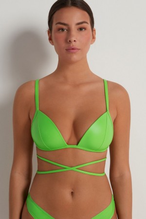 Dámské Podprsenky Tezenis Street Latex Positano Polstrovaný Triangle Zelene | CZ-JN7369810