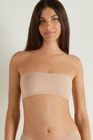 Dámské Podprsenky Tezenis Sydney Bandeau Top in Microfiber Béžový Béžový Růžové | CZ-FP3284015