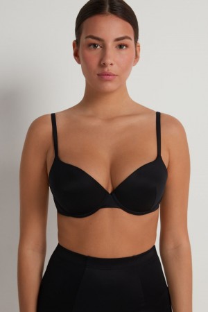 Dámské Podprsenky Tezenis Ultralight Shaping Push-Up Černé | CZ-QR1968375