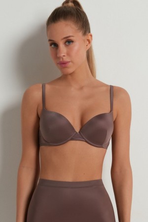 Dámské Podprsenky Tezenis Ultralight Shaping Push-Up Hnědé | CZ-FU8175962