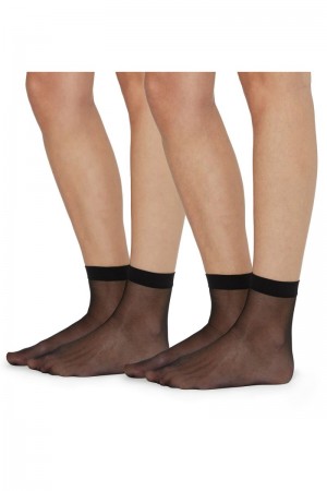 Dámské Ponožky Tezenis 2 X 20 Den Appearance Sheer Krátké Černé | CZ-JR2794016