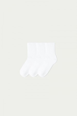 Dámské Ponožky Tezenis 3 X Krátké Sportovní Bílé | CZ-IX3254861