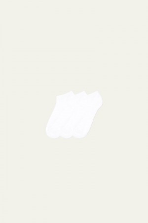 Dámské Ponožky Tezenis 3 x Invisible sport in cotton Bílé | CZ-JG7806315