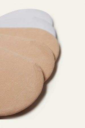 Dámské Ponožky Tezenis 5 X Bavlněné No-Show Viacfarebný Béžový Bílé | CZ-DR0268547