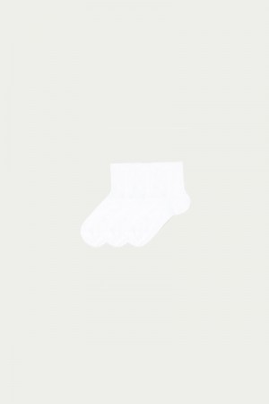 Dámské Ponožky Tezenis 5 X SHORT COTTON Bílé | CZ-YS7395486