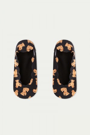Dámské Ponožky Tezenis Fancy Bavlněné Shoe Liners Černé | CZ-UK0247836