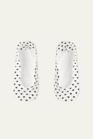 Dámské Ponožky Tezenis Fancy Bavlněné Shoe Liners Černé Bílé | CZ-KC9074381