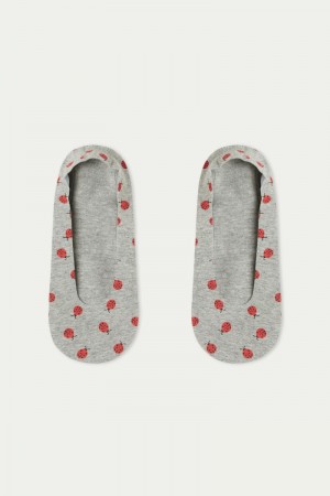 Dámské Ponožky Tezenis Fancy Bavlněné Shoe Liners Šedé | CZ-IF4526983