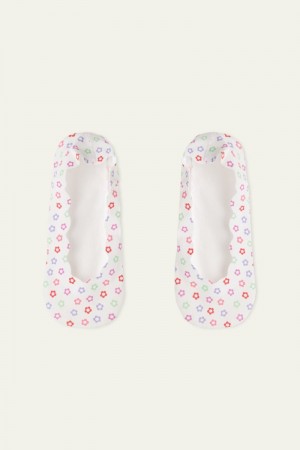 Dámské Ponožky Tezenis Fancy Bavlněné Shoe Liners Bílé | CZ-HU1290385