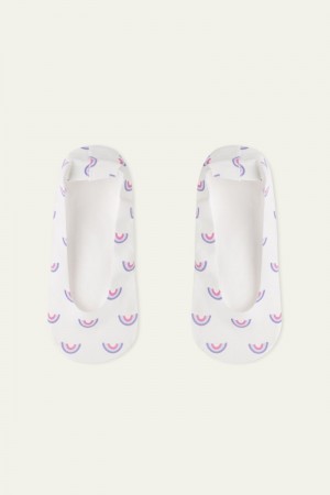 Dámské Ponožky Tezenis Fancy Bavlněné Shoe Liners Bílé | CZ-QT4562390