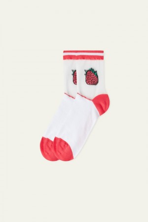 Dámské Ponožky Tezenis Patterned Bavlněné Crew Červené | CZ-LB0952378