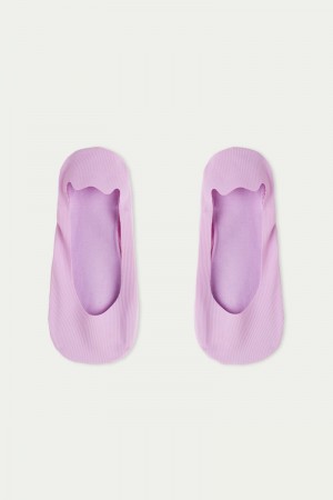 Dámské Ponožky Tezenis Žebrovaný Bavlněné Shoe Liners Fialové | CZ-QX9548032