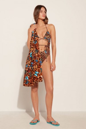 Dámské Ručník Tezenis Printed Terry Cloth Beach Leopard | CZ-UK8950236