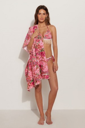 Dámské Ručník Tezenis Printed Terry Cloth Beach Růžové | CZ-ZY6348279