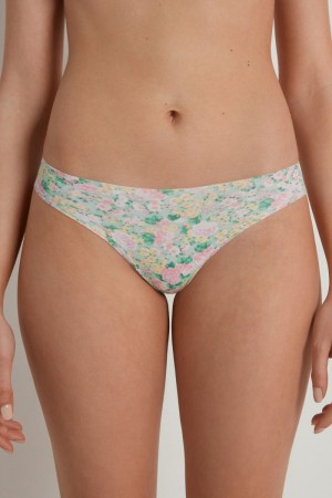 Dámské Slipy Tezenis Raw Edge Printedzilian Brief Floral Print | CZ-FP0236574