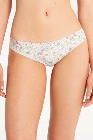 Dámské Slipy Tezenis Raw Edgezilian Brief in Printed Microfiber Floral Print | CZ-XH8091273