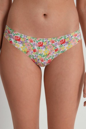 Dámské Slipy Tezenis Raw Edgezilian Brief in Printed Microfiber Floral Wildflower Print | CZ-MT0819763