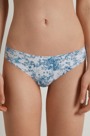 Dámské Slipy Tezenis Raw Edgezilian Brief in Printed Microfiber Světle Blankyt | CZ-OC1639247