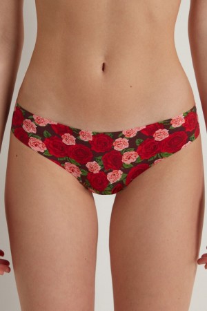 Dámské Slipy Tezenis Raw Edgezilian Brief in Printed Microfiber Červené Růžové | CZ-OW6745913
