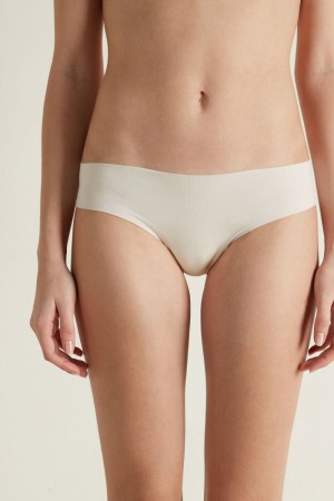 Dámské Slipy Tezenis Seamless Bavlněné Bílé Bílé Krém | CZ-IY1369542