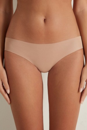 Dámské Slipy Tezenis Seamless Bavlněné Béžový Béžový Růžové | CZ-FZ7219045
