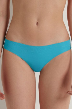 Dámské Slipy Tezenis Seamless Cheeky in Bavlněné Světle Blankyt | CZ-KZ9807136