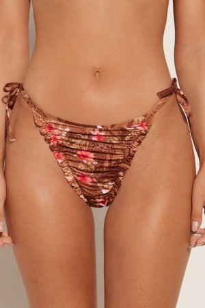 Dámské Spodní Díl Bikin Tezenis Aloha Jungle High-Cut String Brazilian Zelene | CZ-LD2305496