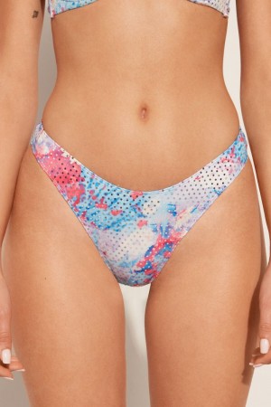 Dámské Spodní Díl Bikin Tezenis Disco Tropical High-Cut Brazilian Viacfarebný Světle Kytičkované | CZ-HF8216057